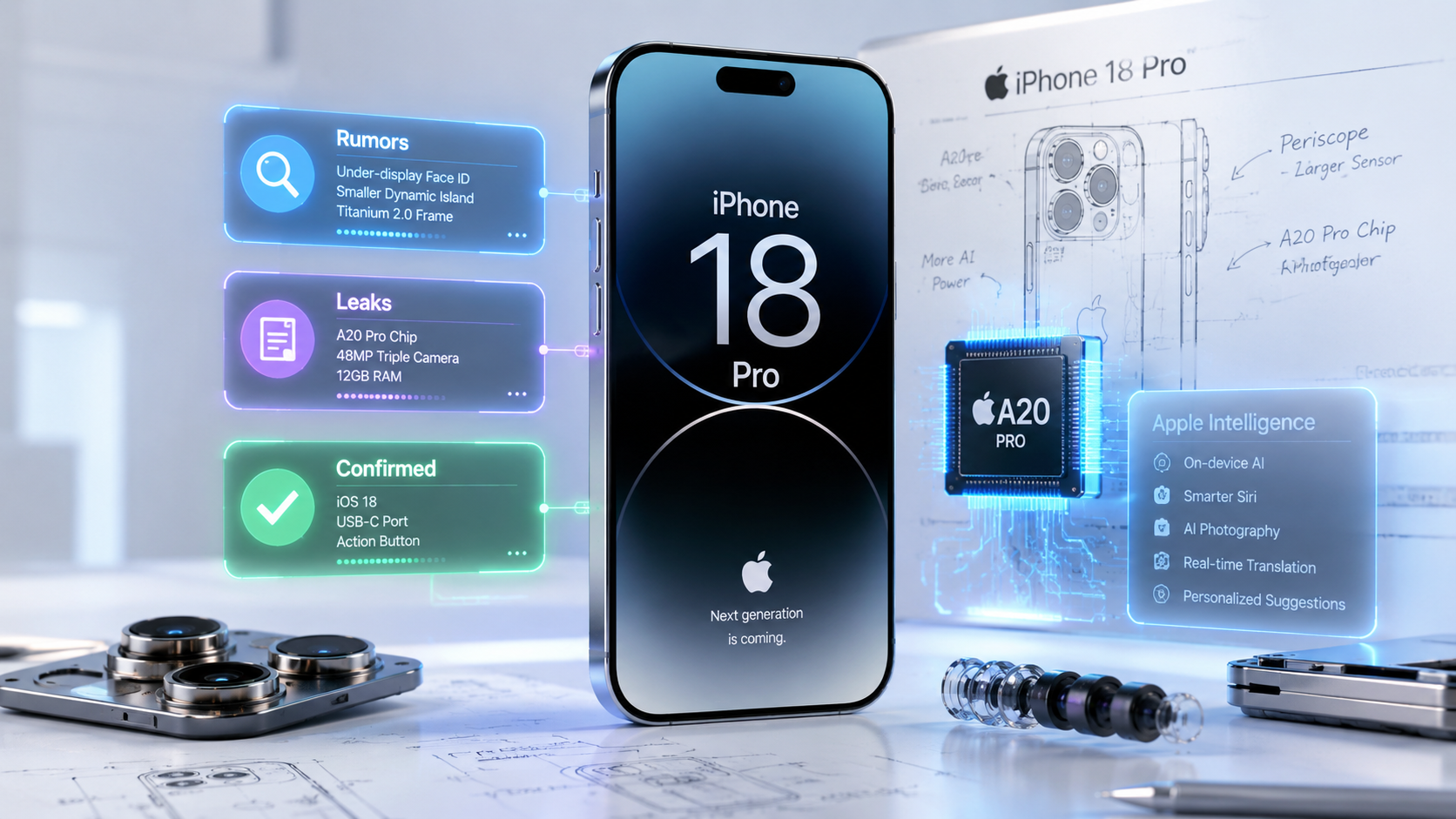 iPhone 18 Pro tracker showing rumors, leaks, and confirmed details.