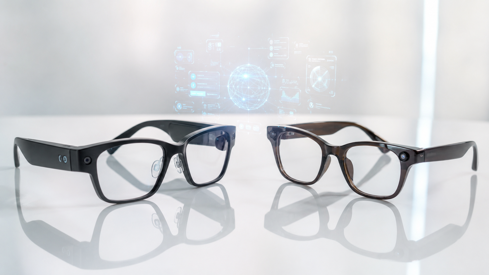 Samsung Galaxy Glasses compared with Meta Ray-Ban AI smart glasses.