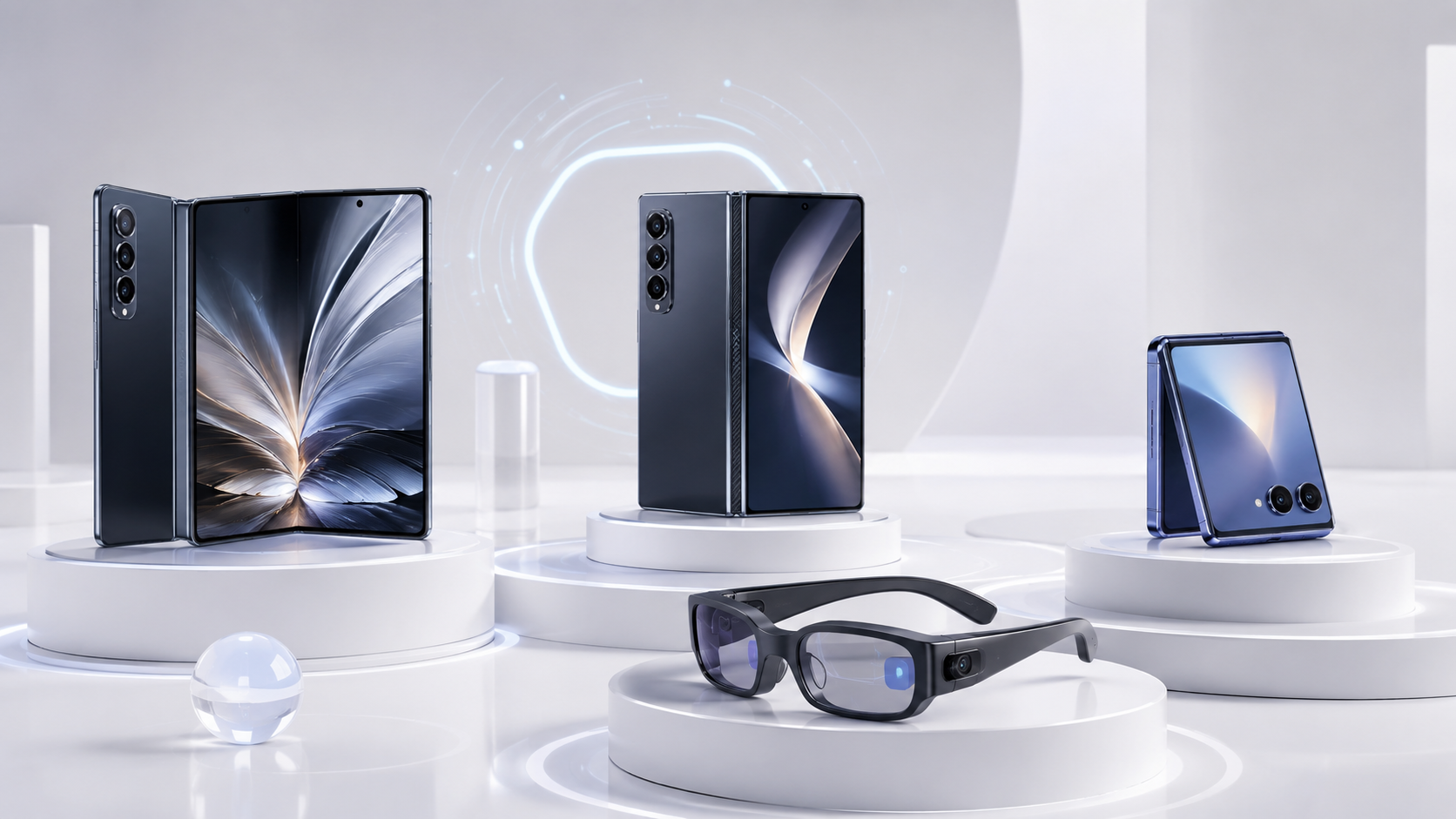 Samsung Galaxy Unpacked July 2026 featuring Galaxy Z Fold 8, Z Fold 8 Ultra, Z Flip 8, and Galaxy Glasses