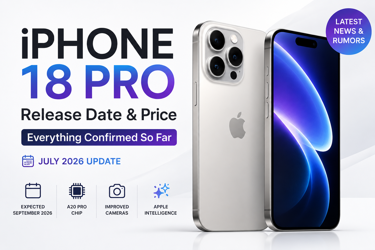 Apple iPhone 18 Pro release date, price and expected features – July 2026 update