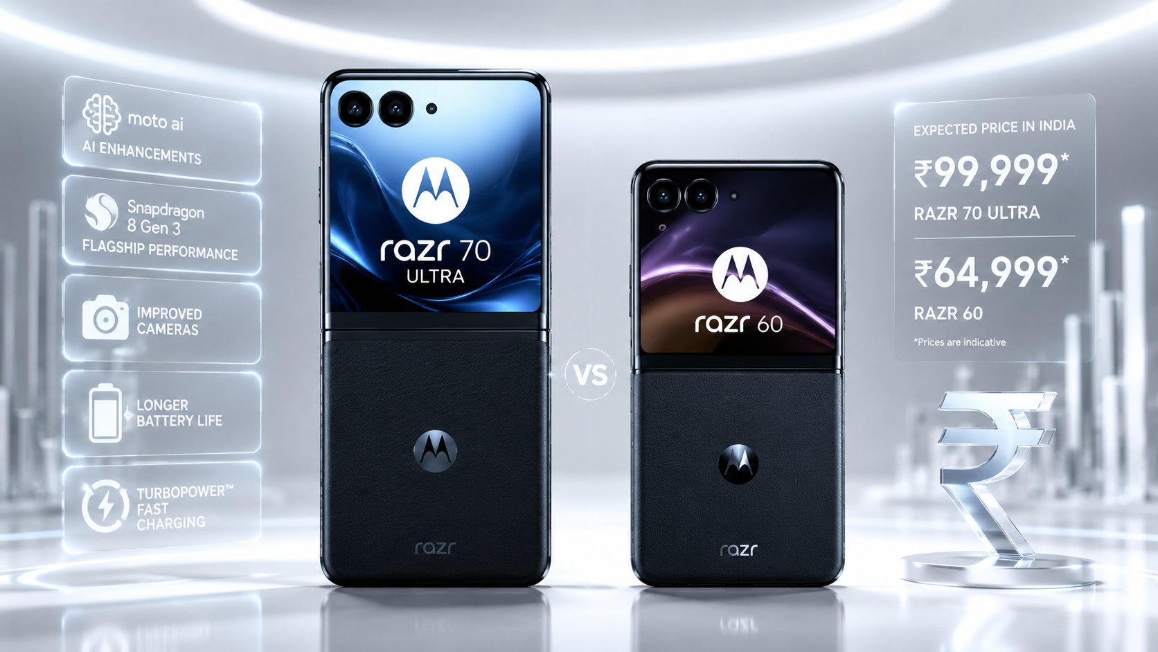 Motorola Razr 70 Ultra India price compared with Motorola Razr 60 foldable smartphone