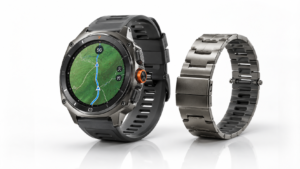 Samsung Galaxy Watch Ultra 2 with titanium design and bright AMOLED display.