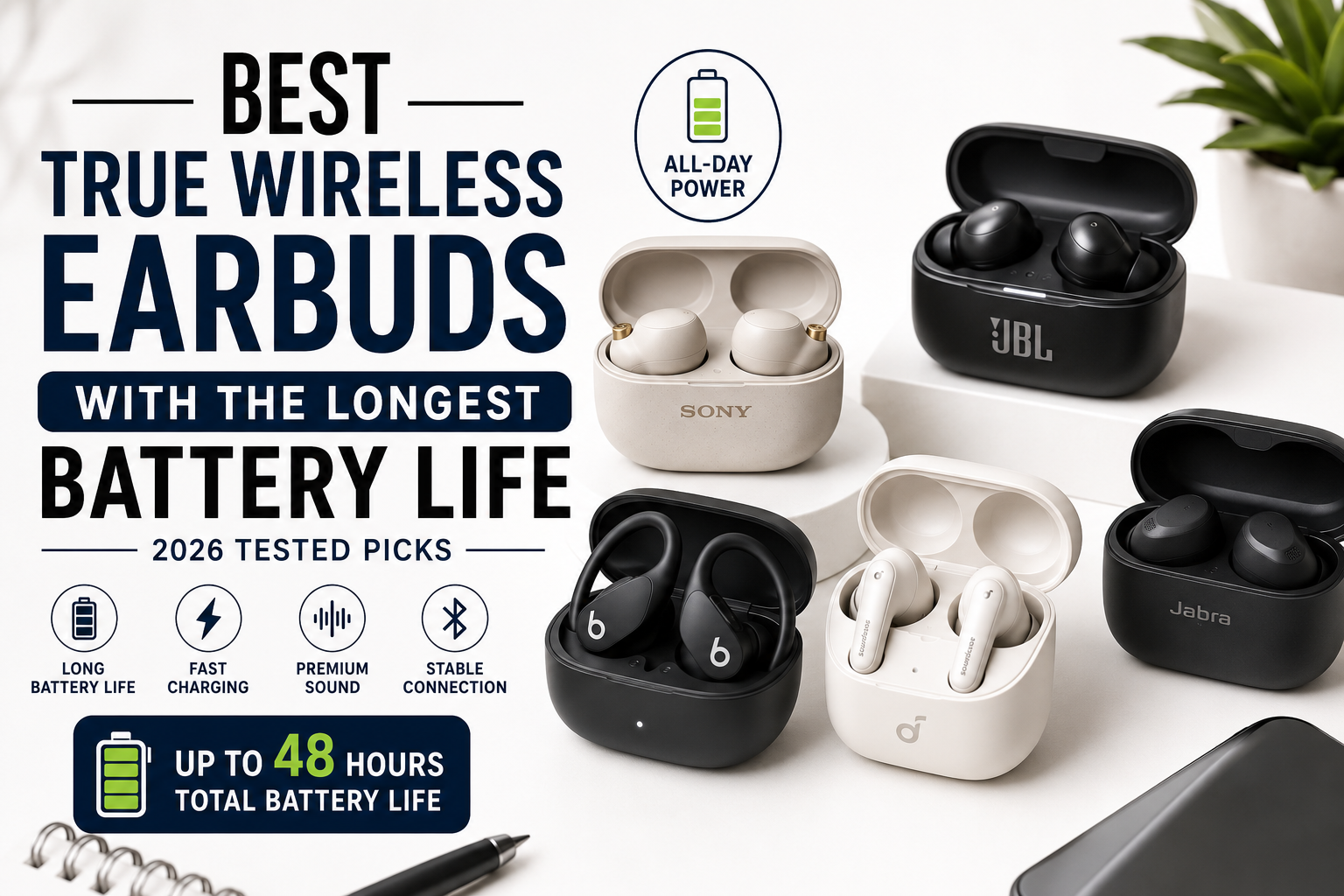 Best True Wireless Earbuds With the Longest Battery Life in 2026