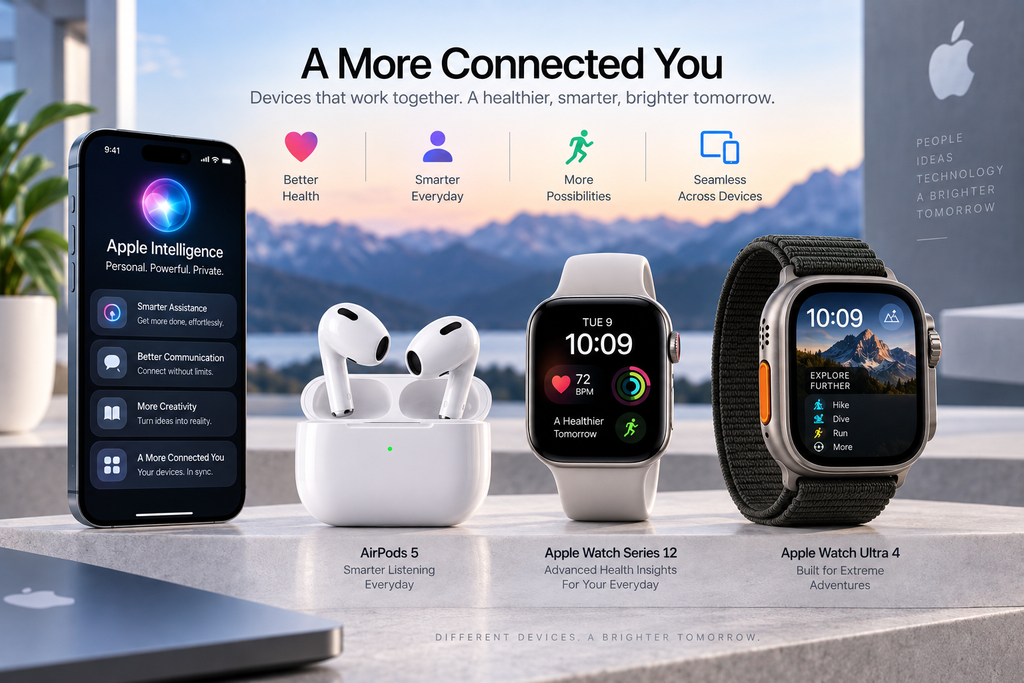 Apple wearable ecosystem with AirPods 5 and Apple Watch
