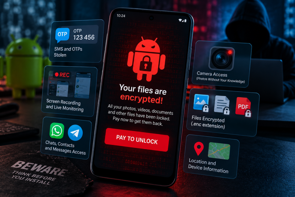 Mantax Otax Android ransomware and spyware threat