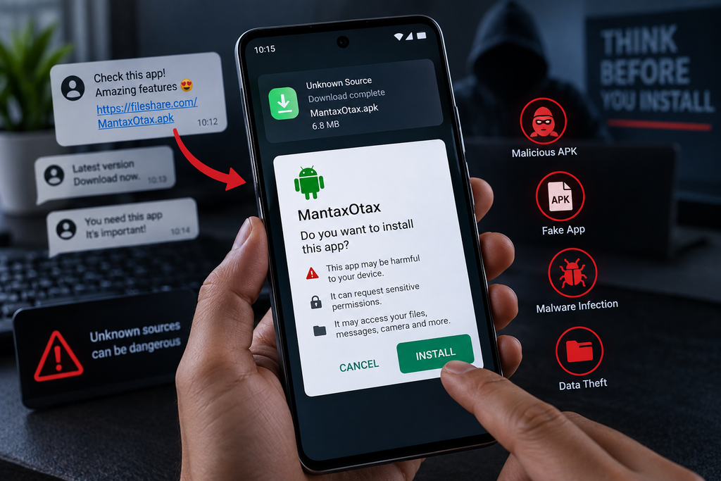 Mantax Otax malicious Android APK infection