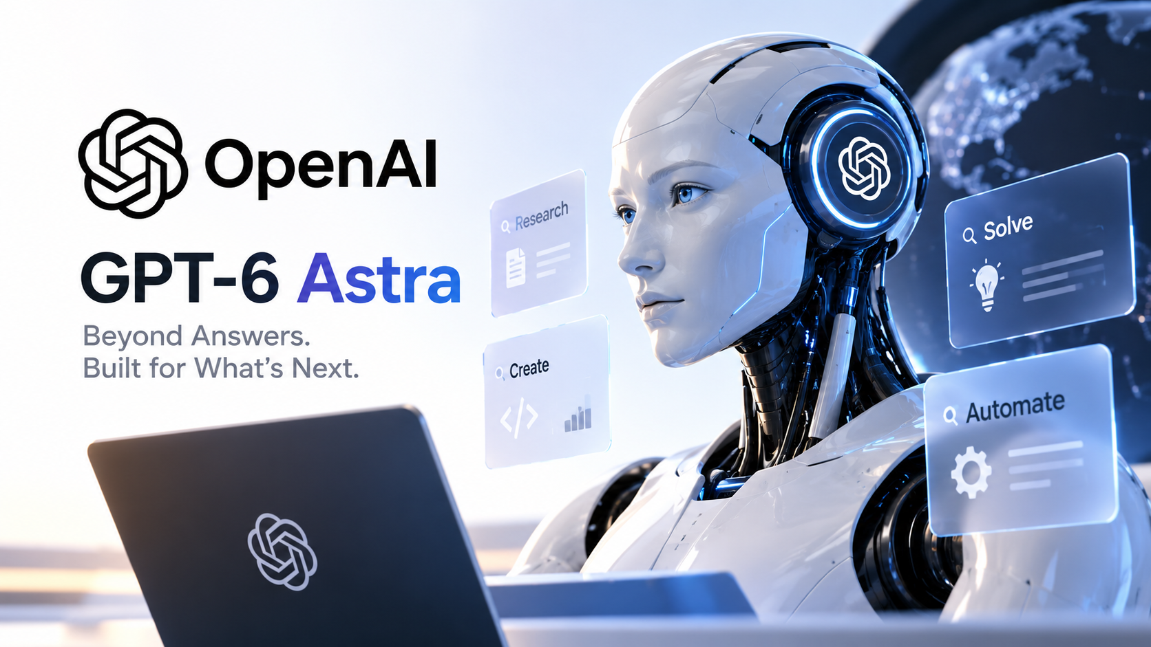 OpenAI GPT-6 Astra AI model illustration showcasing advanced artificial intelligence, coding, computer automation, and next-generation AI capabilities.