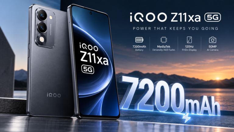 iQOO Z11xa 5G smartphone with 7200mAh battery