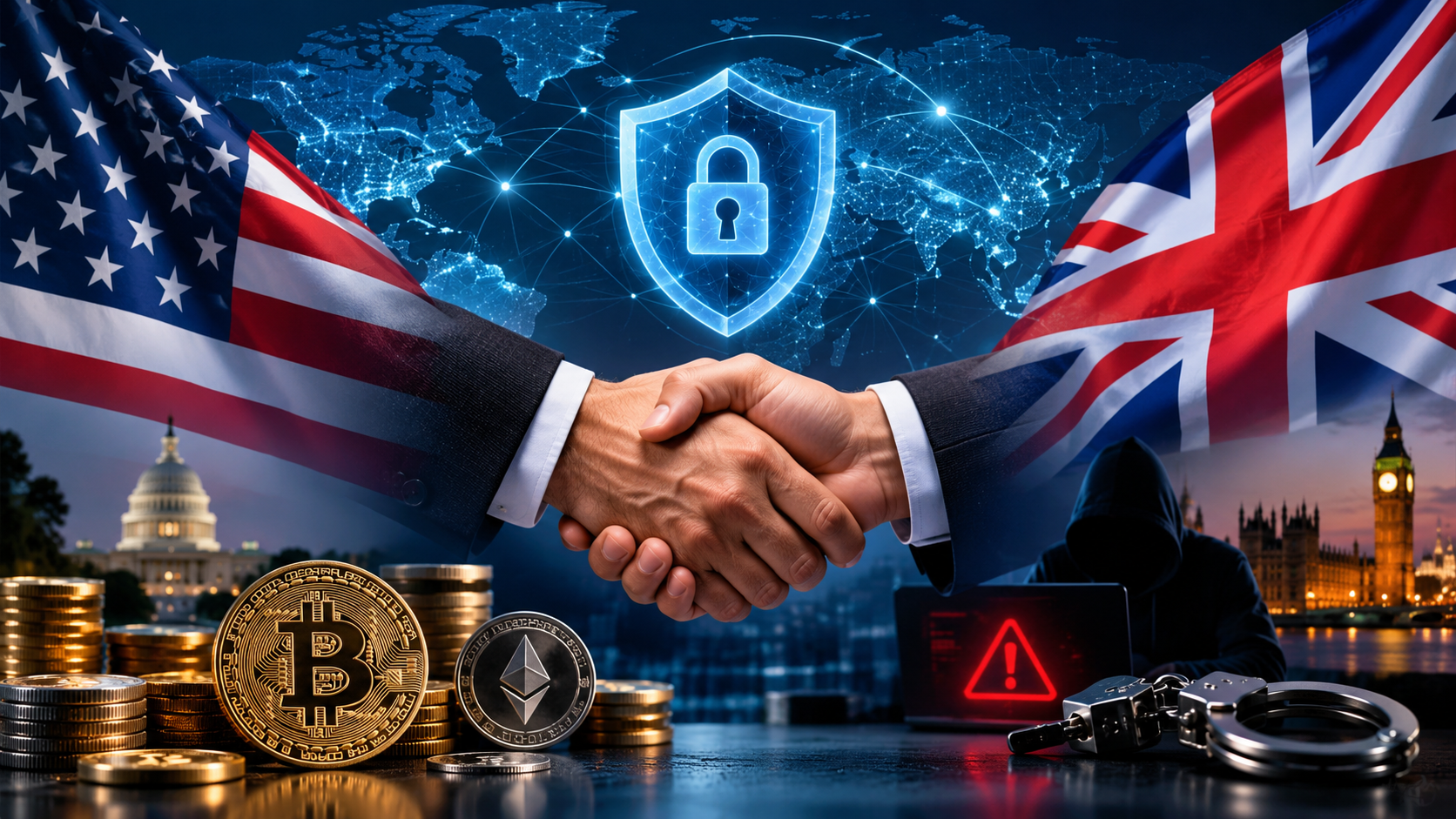 US UK Crypto Scam Alliance 2026 targeting global cryptocurrency fraud networks